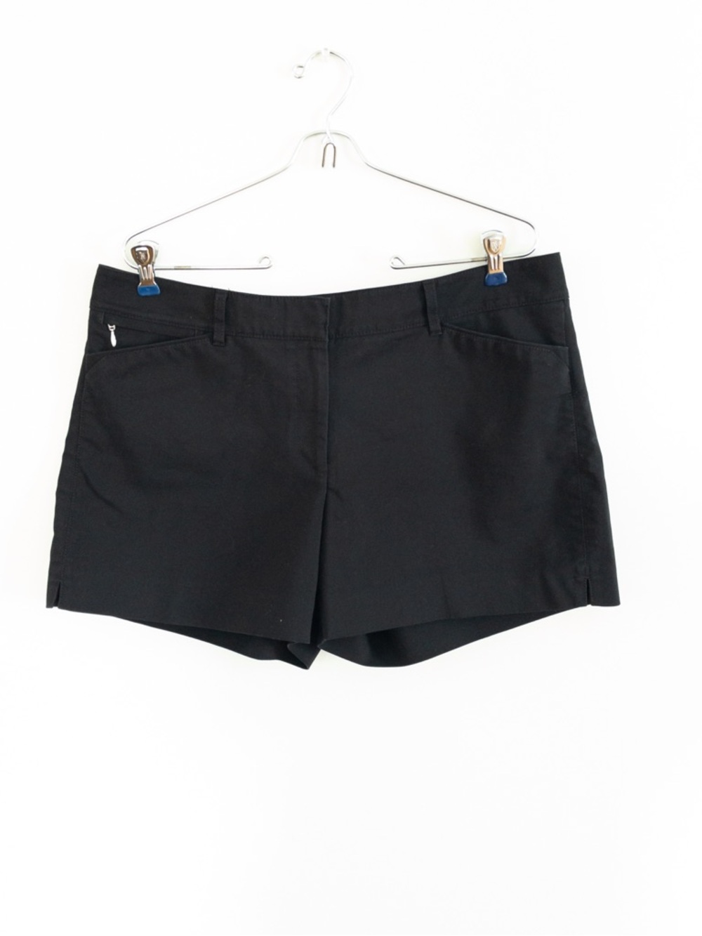 White House Black Market WHBM Classic Black Flat Front Shorts 12 Workwear Tailor